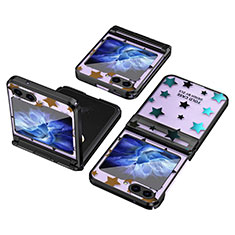 Coque Plastique Mat Protection Integrale 360 Degres Avant et Arriere Etui Housse ZL6 pour Samsung Galaxy Z Flip5 5G Noir