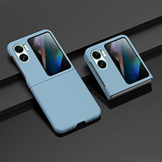 Coque Plastique Mat Protection Integrale 360 Degres Avant et Arriere Etui Housse ZL8 pour Oppo Find N2 Flip 5G Bleu Clair