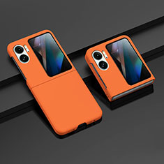 Coque Plastique Mat Protection Integrale 360 Degres Avant et Arriere Etui Housse ZL8 pour Oppo Find N2 Flip 5G Orange