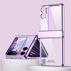 Coque Plastique Mat Protection Integrale 360 Degres Avant et Arriere Etui Housse ZL8 pour Oppo Find N2 Flip 5G Violet