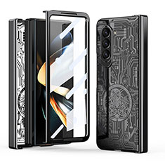 Coque Plastique Mat Protection Integrale 360 Degres Avant et Arriere Etui Housse ZL8 pour Samsung Galaxy Z Fold5 5G Noir