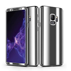 Coque Plastique Mat Protection Integrale 360 Degres Avant et Arriere Housse Etui pour Samsung Galaxy S9 Argent