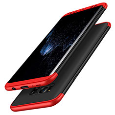 Coque Plastique Mat Protection Integrale 360 Degres Avant et Arriere M03 pour Samsung Galaxy S8 Plus Rouge et Noir