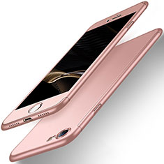 Coque Plastique Mat Protection Integrale 360 Degres Avant et Arriere pour Apple iPhone 7 Or Rose