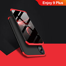 Coque Plastique Mat Protection Integrale 360 Degres Avant et Arriere pour Huawei Enjoy 9 Plus Rouge et Noir