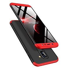 Coque Plastique Mat Protection Integrale 360 Degres Avant et Arriere pour Samsung Galaxy A6 Plus Rouge et Noir