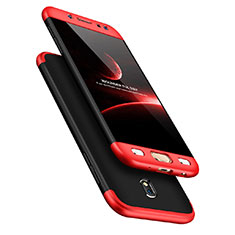 Coque Plastique Mat Protection Integrale 360 Degres Avant et Arriere pour Samsung Galaxy J7 Pro Rouge et Noir