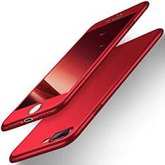 Coque Plastique Mat Protection Integrale 360 Degres Avant et Arriere Q01 pour Apple iPhone 7 Plus Rouge