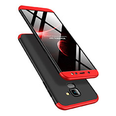 Coque Plastique Mat Protection Integrale 360 Degres Avant et Arriere Q01 pour Samsung Galaxy A6 (2018) Rouge et Noir