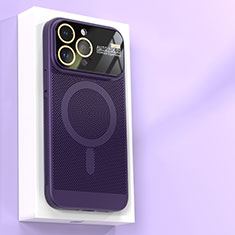 Coque Plastique Rigide Etui Housse Mailles Filet avec Mag-Safe Magnetic Magnetique JS1 pour Apple iPhone 13 Pro Max Violet