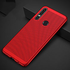 Coque Plastique Rigide Etui Housse Mailles Filet P01 pour Huawei P30 Lite Rouge