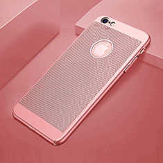 Coque Plastique Rigide Etui Housse Mailles Filet pour Apple iPhone 6 Or Rose