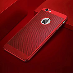 Coque Plastique Rigide Etui Housse Mailles Filet pour Apple iPhone 6 Plus Rouge