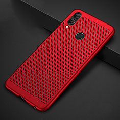 Coque Plastique Rigide Etui Housse Mailles Filet pour Huawei Honor V10 Lite Rouge