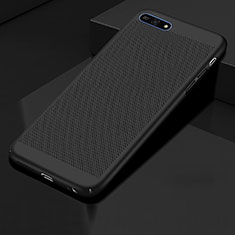 Coque Plastique Rigide Etui Housse Mailles Filet pour Huawei Y6 Prime (2018) Noir