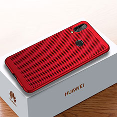 Coque Plastique Rigide Etui Housse Mailles Filet pour Huawei Y9 (2019) Rouge