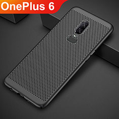 Coque Plastique Rigide Etui Housse Mailles Filet pour OnePlus 6 Noir