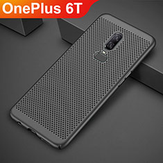 Coque Plastique Rigide Etui Housse Mailles Filet pour OnePlus 6T Noir