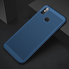 Coque Plastique Rigide Etui Housse Mailles Filet pour Xiaomi Mi 8 Bleu