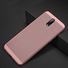 Coque Plastique Rigide Etui Housse Mailles Filet W01 pour Oppo RX17 Pro Or Rose