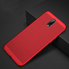 Coque Plastique Rigide Etui Housse Mailles Filet W01 pour Oppo RX17 Pro Rouge