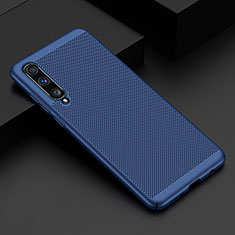 Coque Plastique Rigide Etui Housse Mailles Filet W01 pour Samsung Galaxy A90 5G Bleu