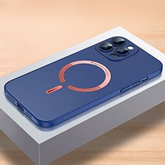 Coque Plastique Rigide Etui Housse Mat avec Mag-Safe Magnetic Magnetique QC1 pour Apple iPhone 14 Pro Bleu