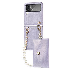 Coque Plastique Rigide Etui Housse Mat H06 pour Samsung Galaxy Z Flip4 5G Violet Clair