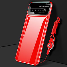 Coque Plastique Rigide Etui Housse Mat M01 pour Samsung Galaxy S10 5G SM-G977B Rouge