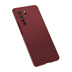 Coque Plastique Rigide Etui Housse Mat M02 pour Huawei P40 Lite 5G Vin Rouge