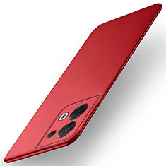 Coque Plastique Rigide Etui Housse Mat pour Oppo Reno8 5G Rouge