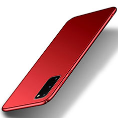 Coque Plastique Rigide Etui Housse Mat pour Samsung Galaxy S20 5G Rouge