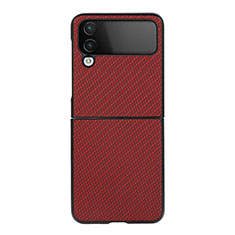 Coque Plastique Rigide Etui Housse Mat R01 pour Samsung Galaxy Z Flip4 5G Rouge