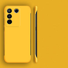 Coque Plastique Rigide Etui Housse Mat Sans Cadre pour Vivo V27 Pro 5G Jaune