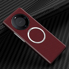 Coque Plastique Rigide Etui Housse Mat Serge avec Mag-Safe Magnetic Magnetique pour Huawei Mate 60 Pro+ Plus Rouge