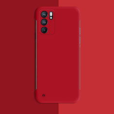 Coque Plastique Rigide Etui Housse Mat YK4 pour Oppo Reno6 Pro 5G India Rouge