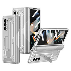 Coque Plastique Rigide Etui Housse Mat ZL4 pour Samsung Galaxy Z Fold5 5G Argent