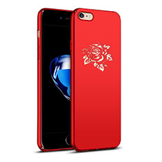 Coque Plastique Rigide Fleurs pour Apple iPhone 6S Rouge