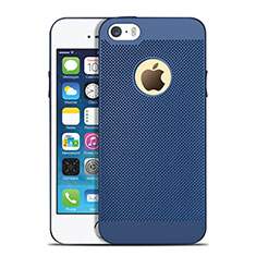 Coque Plastique Rigide Mailles Filet pour Apple iPhone 5S Bleu