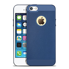 Coque Plastique Rigide Mailles Filet pour Apple iPhone SE Bleu