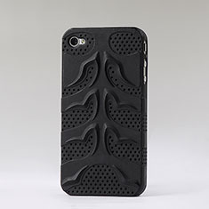 Coque Plastique Rigide Mailles Filet Squelette Poisson pour Apple iPhone 4 Noir