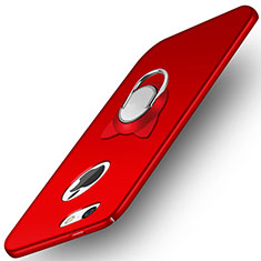 Coque Plastique Rigide Mat avec Support Bague Anneau A01 pour Apple iPhone 5S Rouge