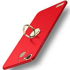 Coque Plastique Rigide Mat avec Support Bague Anneau A02 pour Huawei Enjoy 5S Rouge