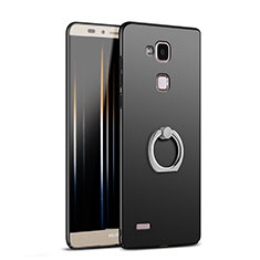 Coque Plastique Rigide Mat avec Support Bague Anneau A03 pour Huawei Mate 7 Noir