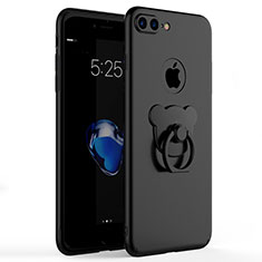 Coque Plastique Rigide Mat avec Support Bague Anneau A06 pour Apple iPhone 7 Plus Noir