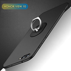 Coque Plastique Rigide Mat avec Support Bague Anneau Q02 pour Huawei Honor V10 Noir