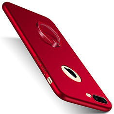 Coque Plastique Rigide Mat et Support Bague Anneau F01 pour Apple iPhone 7 Plus Rouge