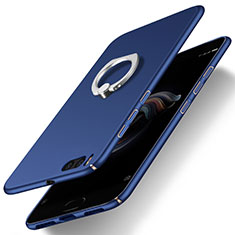 Coque Plastique Rigide Mat et Support Bague Anneau pour Xiaomi Mi Note 3 Bleu