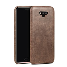 Coque Plastique Rigide Motif Cuir pour Huawei Honor Magic Marron