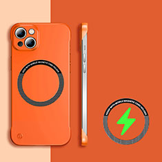 Coque Plastique Rigide Sans Cadre Etui Housse Mat avec Mag-Safe Magnetic Magnetique pour Apple iPhone 14 Plus Orange